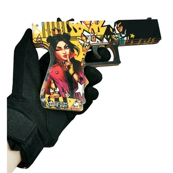 Lemn pistol Glock Regina gloanțe CS go | arma jucării KS merge (lemn de cauciuc săgeată v1)